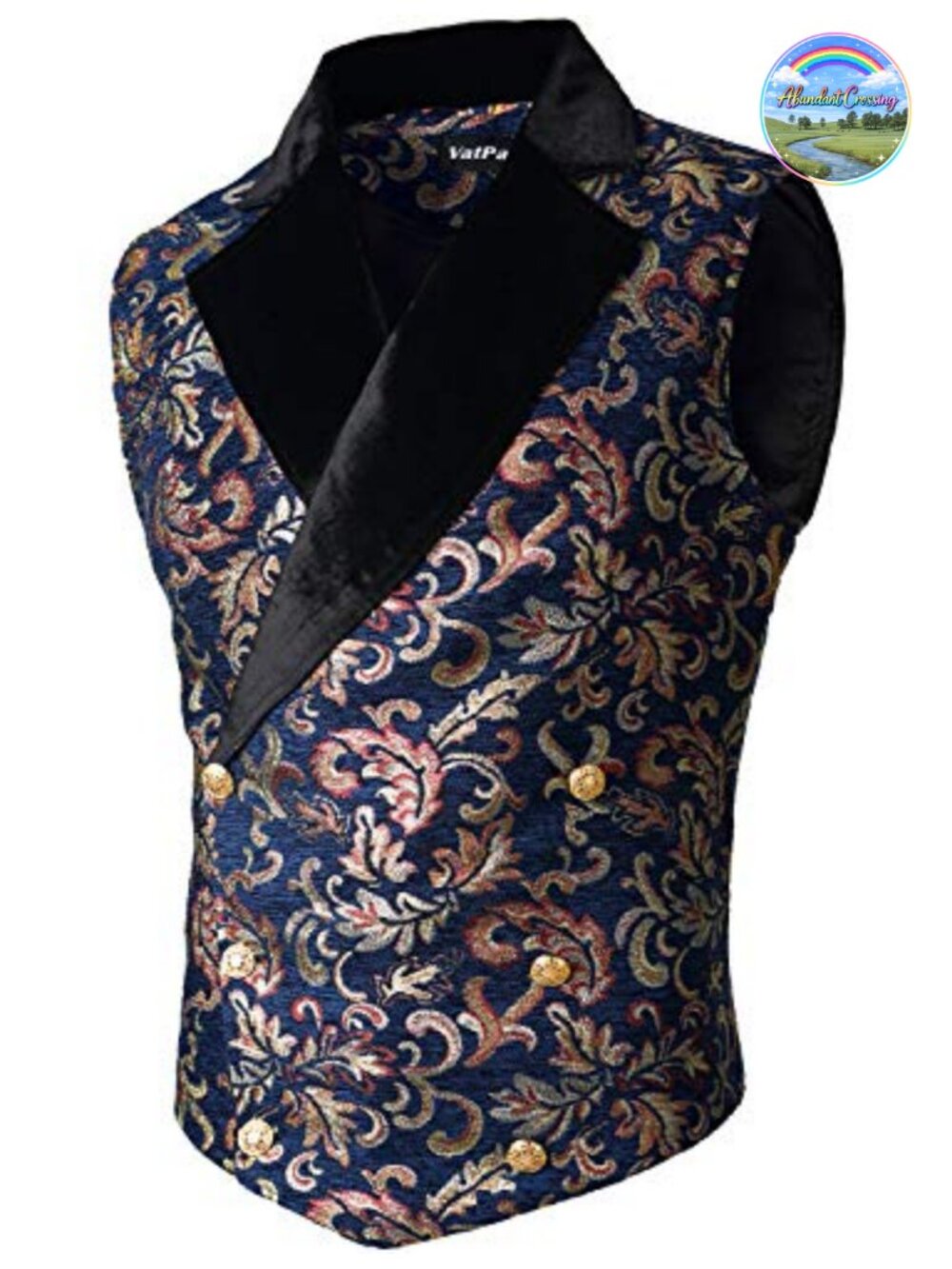 Men's Gothic Steampunk Double Breasted Vest Sleeveless Polyester Waistcoat